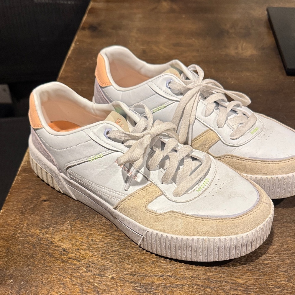 White and Peach Skechers
